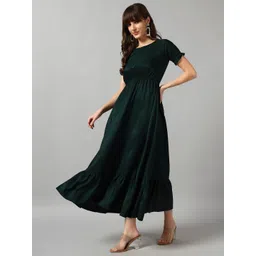 Raiyani Enterprise Women Tiered Solid Round Neck Casual Dress-picture-20