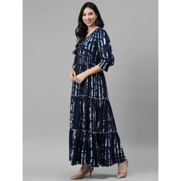 Raiyani Enterprise Women V-Neck Tie and Dye Fit & Flare Maxi Dress-picture-13