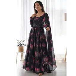 Raiyani Fashion Printed Fit And Flare Ethnic Dresses With Dupatta-picture-28