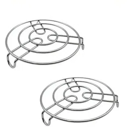 raizo Heat Resistant Hot Pan/Pot Stand Mat Trivet (Pack of 2) Stainless Steel Trivet-picture-17
