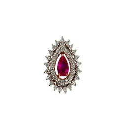 Raj Diamonds 18k Gold Ruby & Diamond Teardrop Nosepin for Women-picture-11