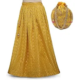 rajasthani look Benarsi Brocade Bridal Skirt/Lehenga/Bottom with Bridal Potli Bag.-picture-43