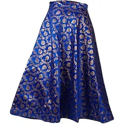 rajasthani look Women's Banarasi Silk Umberella Cut Lehenga Skirt in-picture-56
