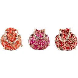 rajasthani look Women's Wristlets Ethnic Bridal Potli Combo-picture-21