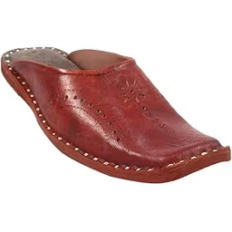 rajeraj APRATIM Men's Ethnic Leather Mule/DOLMA/Sleeper/Colour-Brown-2-picture-10