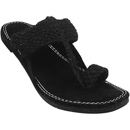 rajeraj Men's Ethnic Footwear/Kolhapuri Chappal/Jute Flat/Stylish & Comfortable-BLACK-picture-22