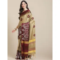 RAJGRANTH Ethnic Motifs Kutchi Embroidery Saree-image-8