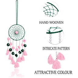 rajmart global Hand Crafted Home, Office, Balcony, Bedroom, Car, Door & Wall Hanging Wind Chime Wool Dream Catcher image 3