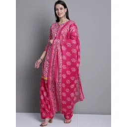 Rajnandini Ethnic Motifs Printed V-Neck Kurti With Salwar & Dupatta-picture-15