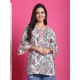 Rajnandini Floral Printed Pure Cotton Straight Kurta-picture-21
