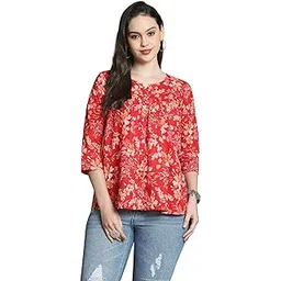 rajnandini Women Cotton Regular Jaipuri Printed Short Top(JOPLJPR7020-Red-P)-picture-11