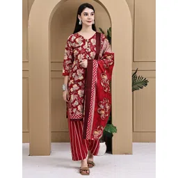 Rajnandini Women Floral Printed Regular Kurti with Salwar & With Dupatta-picture-38