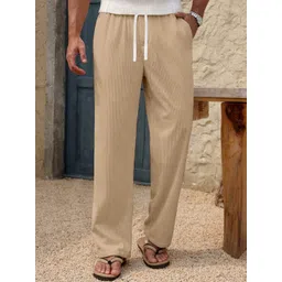 RAJOVATI Men Solid Loose Fit Mid-Rise Flat-Front Regular Trousers-picture-31