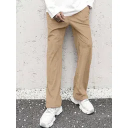 RAJOVATI Men Textured Loose Fit Mid-Rise Trousers-picture-12