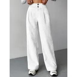 RAJOVATI Women Loose Fit Mid-Rise Pleated Trousers-picture-29