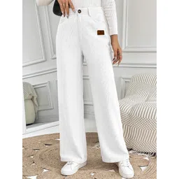 RAJOVATI Women Mid-Rise Flared Wide Leg Trousers-picture-31