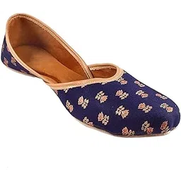 Rajsthani Indigo Printed Blue Juttis Mojarig for Women & Girls' | Punjabi Juti | Nagra jutiya |Belly Ladies Bellies-picture-53