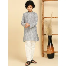 RAJUBHAI HARGOVINDAS Boys Striped Pure Cotton Straight Kurta-picture-41
