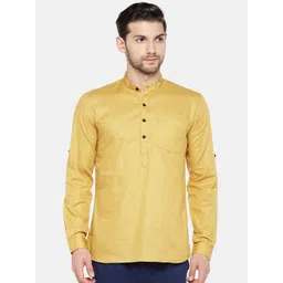 RAJUBHAI HARGOVINDAS Men Beige Solid Straight Kurta-image-28