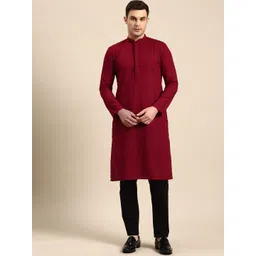 RAJUBHAI HARGOVINDAS Men Embroidered Chikankari Cotton Kurta-picture-41