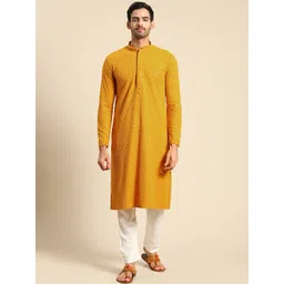 RAJUBHAI HARGOVINDAS Men Floral Chikankari Kurta-picture-35