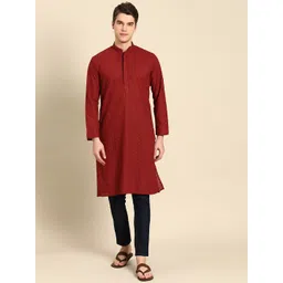 RAJUBHAI HARGOVINDAS Men Floral Cotton Chikankari Kurta-picture-40