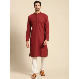 RAJUBHAI HARGOVINDAS Men Floral Cotton Chikankari Kurta-picture-38