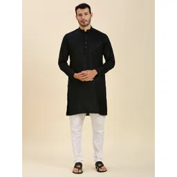RAJUBHAI HARGOVINDAS Men Striped Quirky Handloom Kurta-image-39