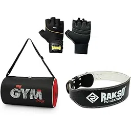 rakso Polyester Gym Bag with Commitment with PU Gym Belt with Gym Glove with Combo for Men Women Stylish Duffel Sports Travel Bag with Pocket 00.2-picture-12