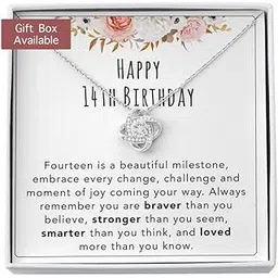 rakva 925 Sterling Silver Gift Daughter Necklace, Granddaughter Necklace, 14th Birthday, 14th Birthday Jewelry, 14th Birthday Girl, 14 Year Old Gift-picture-32