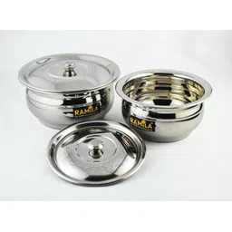 ramila Stainless Steel Serving Bowl Serving Bowl Set, Mixing bowl, Steel Bowl With Lid ( Premium Quality ) image 4