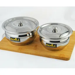 ramila Stainless Steel Serving Bowl Serving Bowl Set, Mixing bowl, Steel Bowl With Lid ( Premium Quality ) image 1