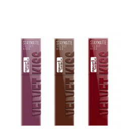 Ramp Walk Velvet Kiss Set Of 3 Waterproof Liquid Lipstick - 3.5 ml Each- Shade - 6 - 7 - 9-picture-30
