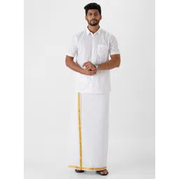 ramraj cotton Men Cotton Blend Shirt Dhoti Set-picture-12