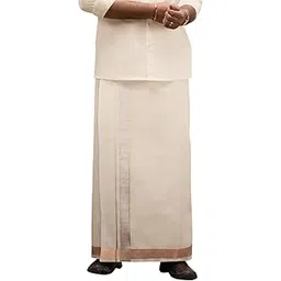 ramraj cotton Men Light weight Single Layer Dhoti with Border-picture-40