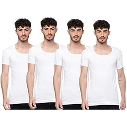 ramraj cotton Ramraj Men's Cotton Pack of 4 Solid Sleeve Round Neck with Extended Length for Easy Tuck-picture-41
