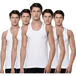 ramraj cotton Ramraj Men's Cotton Pack of 5 Solid Sleeveless Round Neck with Extended Length for Easy Tuck-picture-32