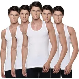 ramraj cotton Ramraj Men's Cotton Pack of 5 Solid Sleeveless Round Neck with Extended Length for Easy Tuck-picture-29