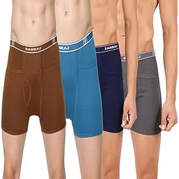 ramraj cotton RAMRAJ Pack of 4 Men's Cotton Trunks – Multicolor, Outer Elastic Waistband with Double Side Pockets-picture-26