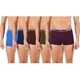 ramraj cotton RAMRAJ Pack of 5 Men's Cotton Trunks – Multicolor, Outer Elastic Waistband Without Pockets-picture-45