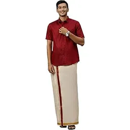 ramraj cotton Ramraj trending macho half sleeve shirt and fancy border dhoti for men-picture-43