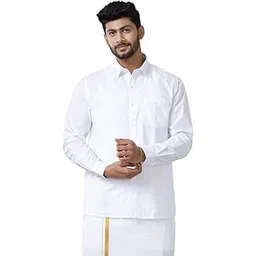 RAMRAJ Mens Cotton Spread Collar Solid White Full Sleeve Formal Shirt-image-21