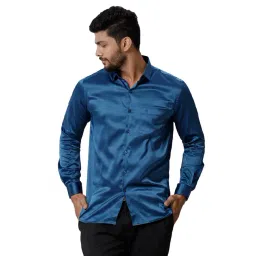 Ramraj Blue Regular Fit Full Sleeves Shirt-picture-41