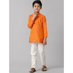 Ramraj Boys Band Collar Regular Kurta with Pyjamas-picture-37