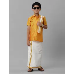 Ramraj Boys Ethnic Shirt With Veshti & Angavastram-picture-36