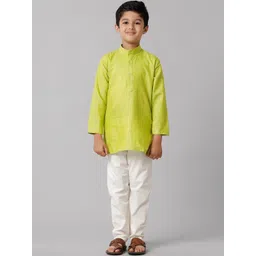 Ramraj Boys Mandarin Collar Regular Kurta with Pyjamas-picture-30