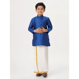 Ramraj Boys Mandarin Collar Straight Kurta With Dhoti-picture-10