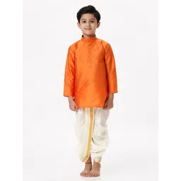 Ramraj Boys Mandarin Collar Straight Kurta with Dhoti Pants-picture-16
