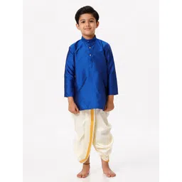 Ramraj Boys Mandarin Collar Straight Kurta With Dhoti Pants-picture-14