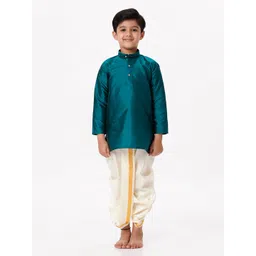 Ramraj Boys Mandarin Collar Straight Kurta With Dhoti Pants-picture-17